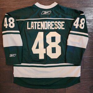 NHL Reebok Minnesota Wild Green Guillaume Latendresse #48 Hockey Jersey Size XL